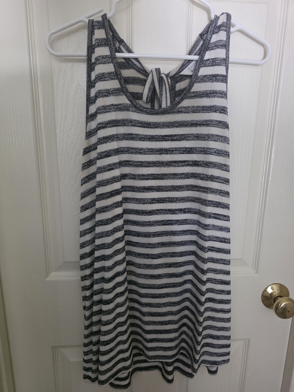 Market & Spruce Navy And White Striped Knit Tank
